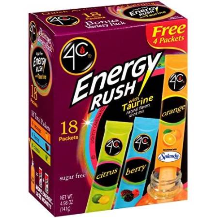 4C Totally Light To Go Drink Mix - Energy Rush Bonus Variety Pack