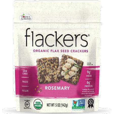 Doctor In The Kitchen Organic Flax Seed Crackers Rosemary 142g, is suitable for phase 1 and 2