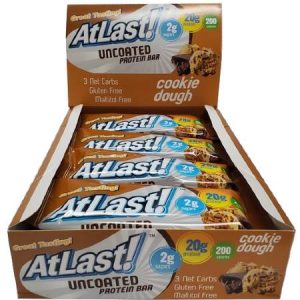 HealthSmart Atlast Uncoated Protein Bar Cookie Dough Box of 12