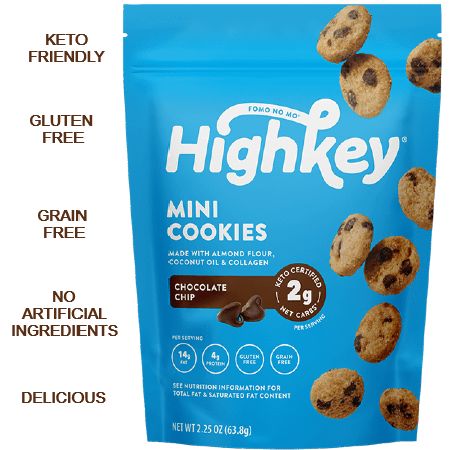 High Key Low Carb Mini Cookies Chocolate Chips 56.6g, is suitable for phase 1 and 2