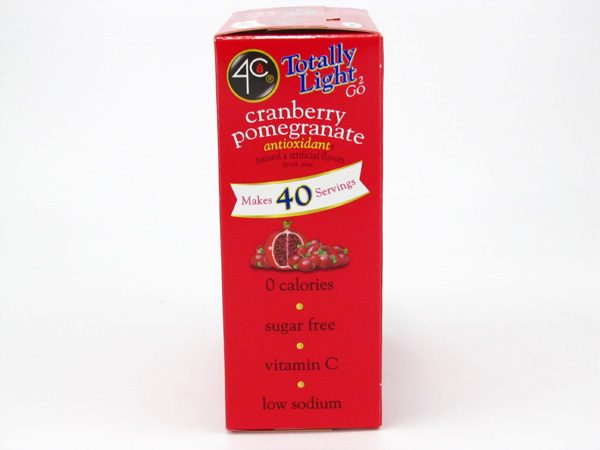 4C Tottaly light to go drink mix - Cranberry pomegranate side of box image