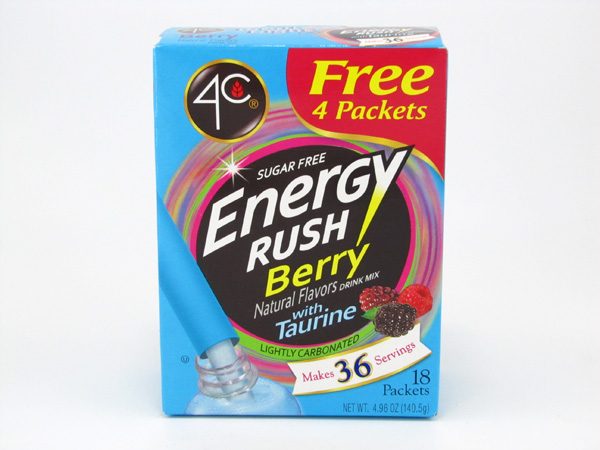 4C Totally light to go drink mix - Energy rush Berry front of box image