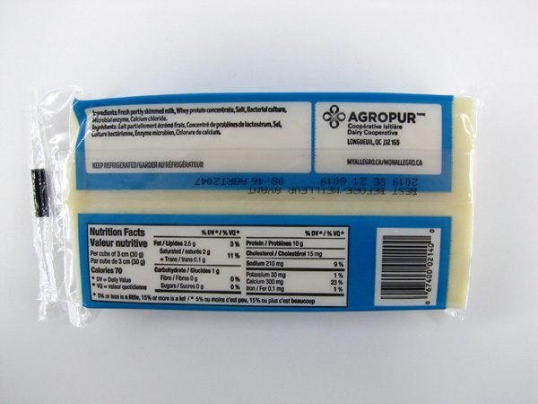 Allegro Cheese - Original back image