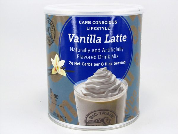 Big train vanilla latte front view