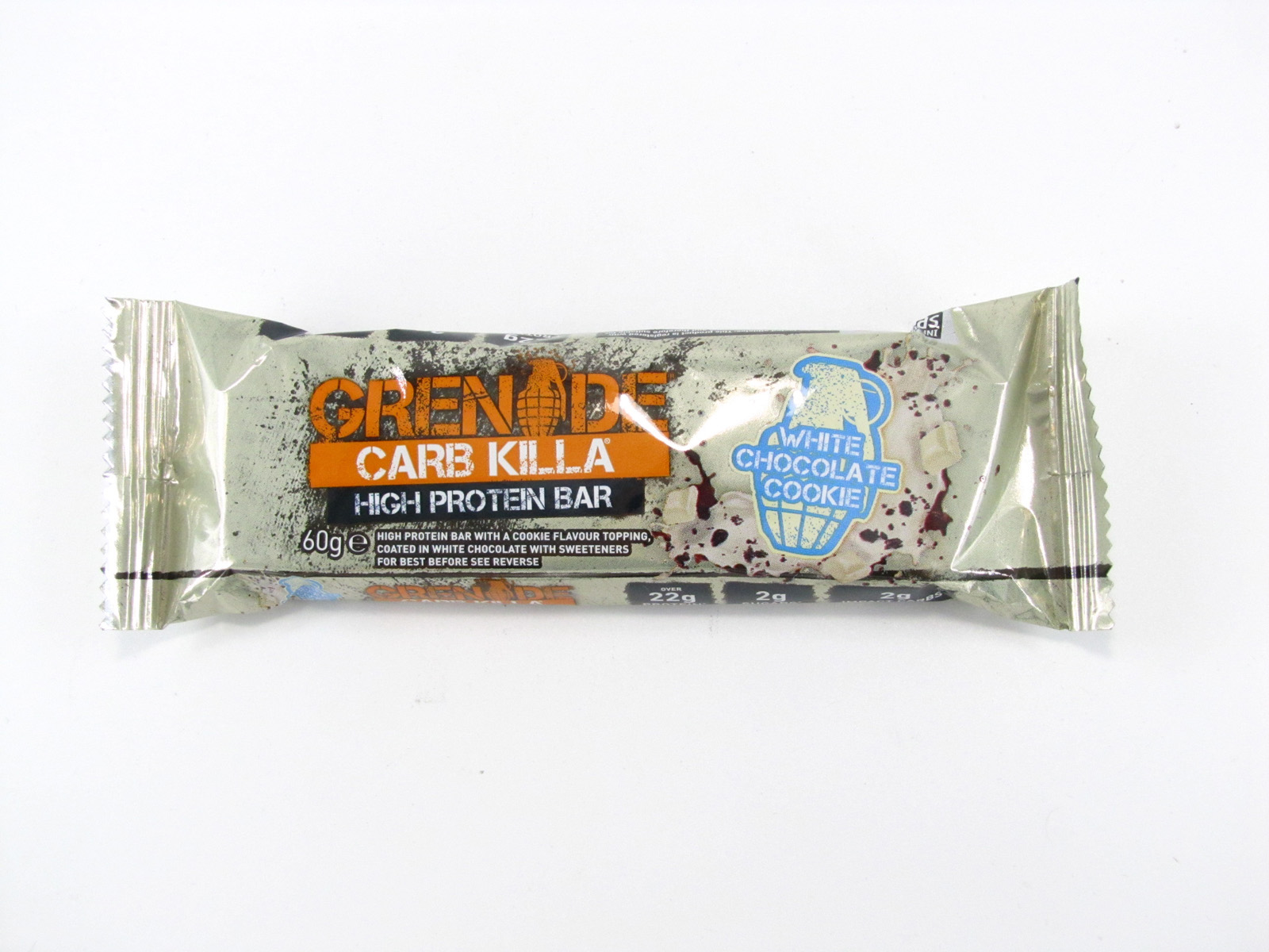 Grenade Carb Killa Protein Bar - White Chocolate Cookie - front view
