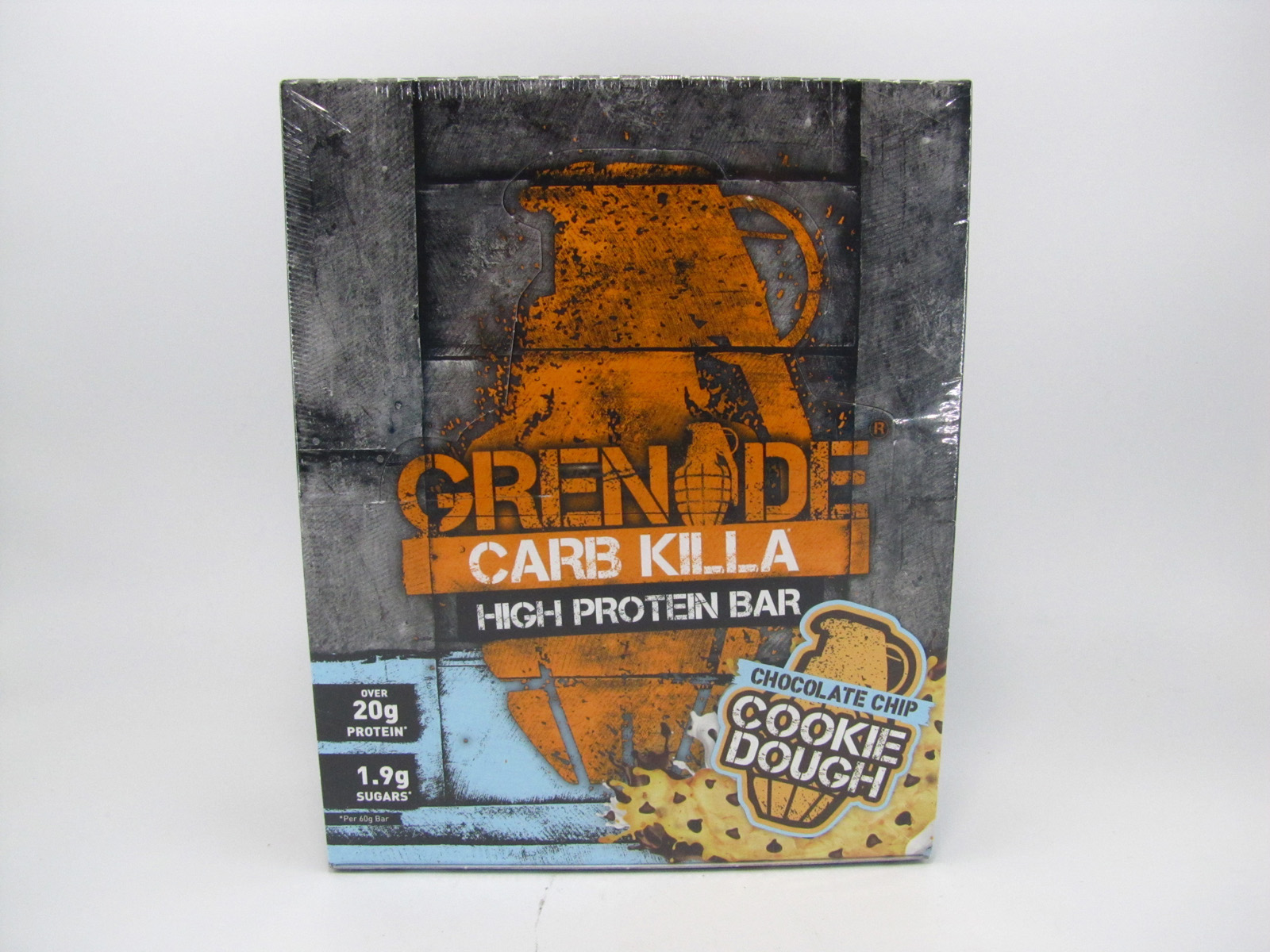 Grenade Carb Killa Protein Bar - Cookie Dough Box of 12 - front view