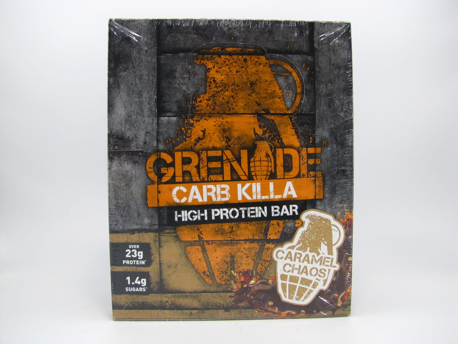 Grenade Carb Killa Protein Bar - Caramel Chaos Box of 12 - front view