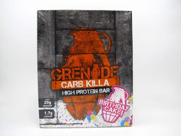 Grenade Carb Killa Protein Bar - Birthday Cake Box of 12 - front view