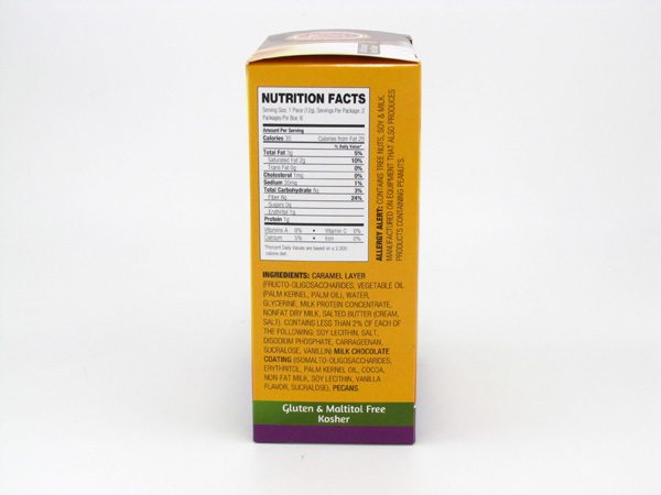 Healthsmart Chocorite Bar ( Value pack ) - Milk Chocolate Pecan Clusters- side view