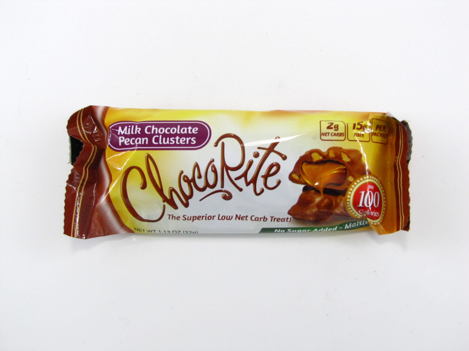 Chocorite Bar (32g) - Milk Chocolate Pecan Cluster - front view