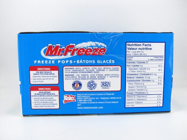 Mr. Freeze Freezies 45x60 ml - back view