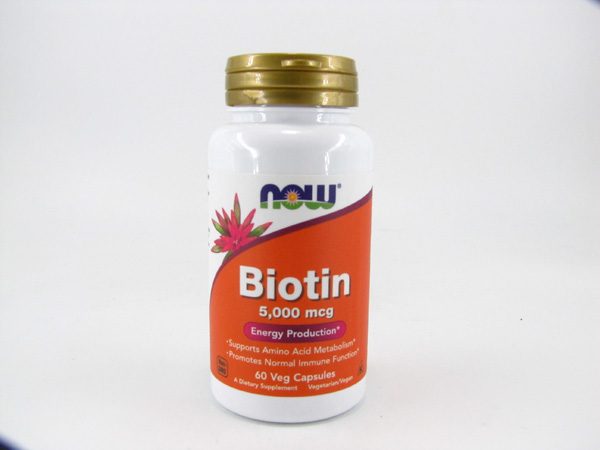 Now - Biotin 5000 mcg (60 capsules) - front view