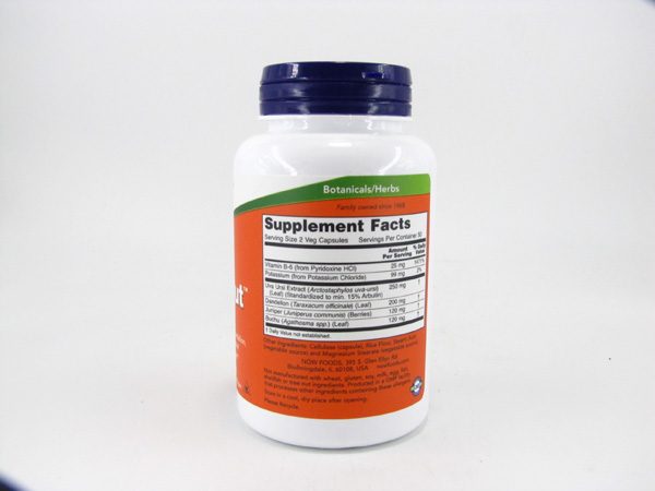 Now - Water Out - 100 veg capsules - back view