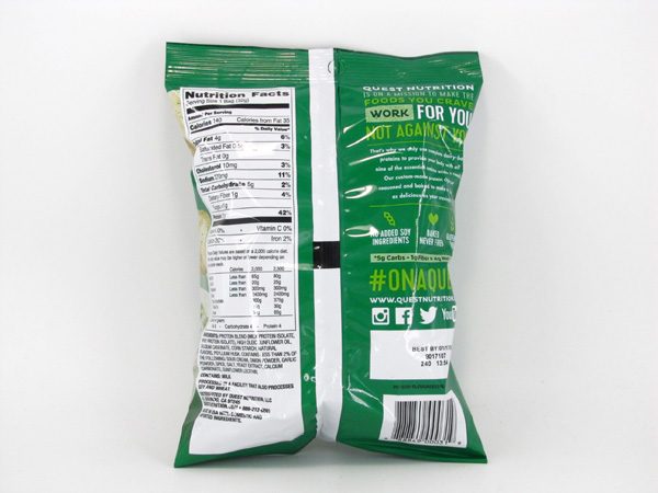 Quest Protein Chips - Sour Cream & Onion - back view