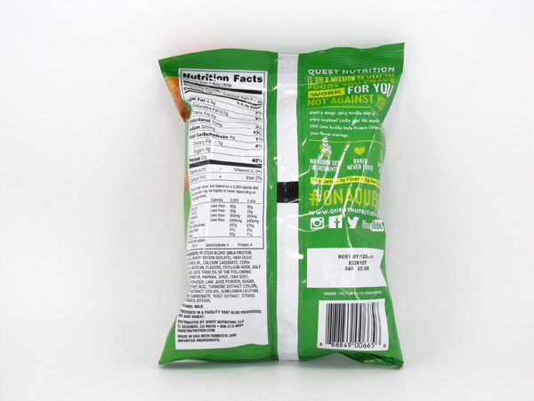 Quest Protein Chips - Chili Lime - back view