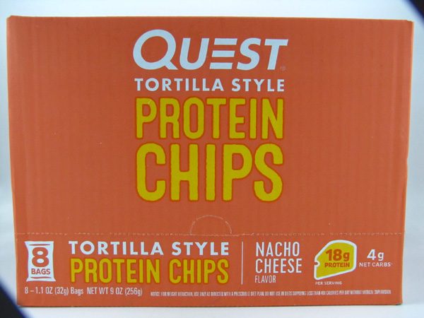 Quest Protein Chips - Nacho Cheese Box of 8 - front view