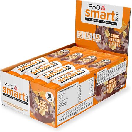 PhD Performance Nutrition Smart Bar Chocolate Peanut Butter Box of 12 Bars