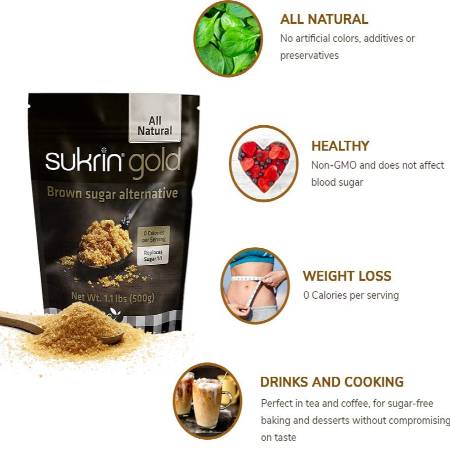 Sukrin Gold All Natural Brown Sugar Alternatives 250g, is suitable for phase 1 and 2.