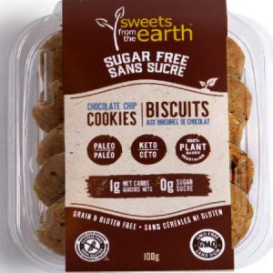 Sweets From The Earth Sugar Free Cookies Chocolate Chips 100g, The Best and The Tastiest Sugar Free Cookies. Sweets From The Earth Sugar Free Cookies Chocolate Chips is suitable for phase 1 and 2.